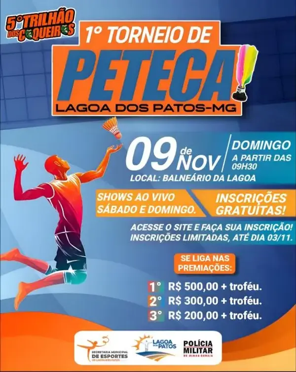1º Torneio de Peteca no Balneário da Lagoa