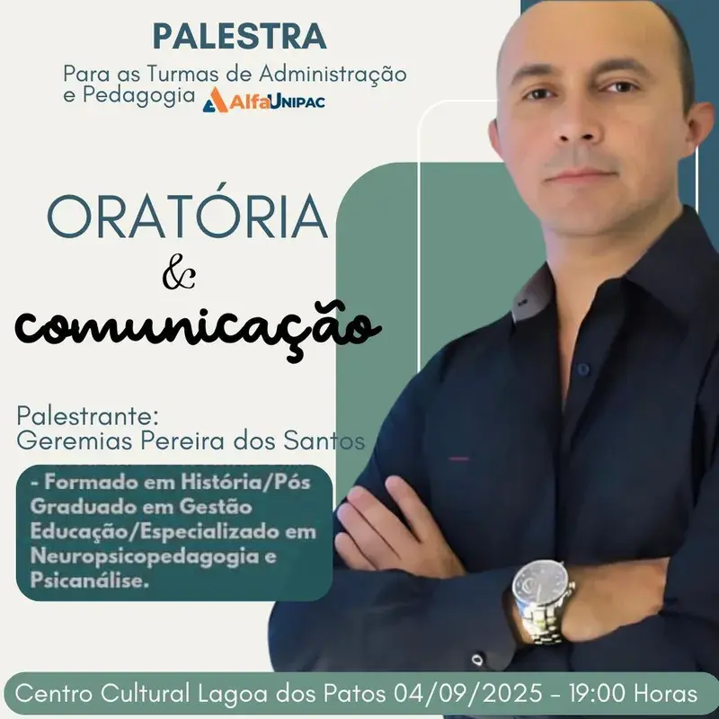 Centro Cultural recebe palestra sobre Oratória e Comunicação no dia 04 de setembro