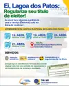 Justiça Eleitoral realiza atendimento em Lagoa dos Patos para regularização de título entre os dias 18 e 21 de abril