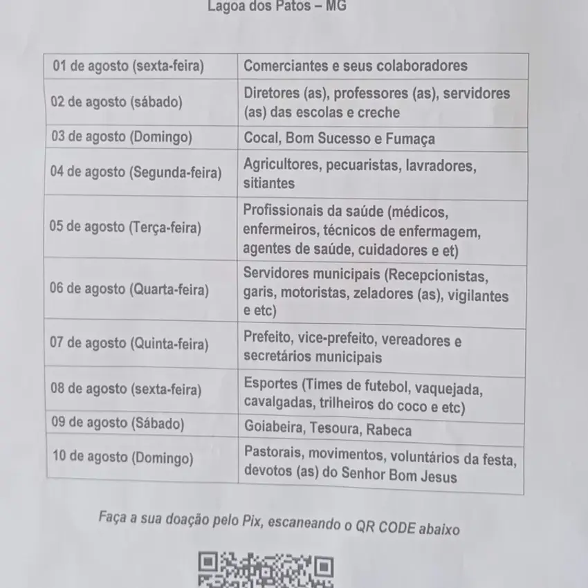 Capa de Programação e homenageados da Festa do Senhor Bom Jesus 2025