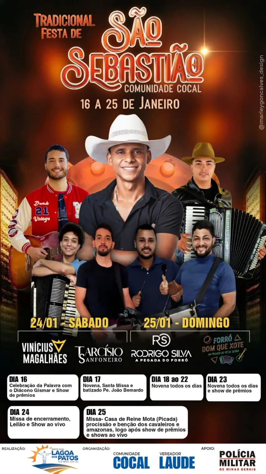 Capa de Tradicional Festa de São Sebastião movimenta a Comunidade Cocal entre os dias 16 e 25 de janeiro