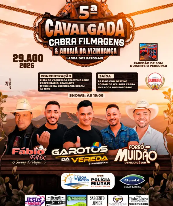 Vem aí a 5ª Cavalgada Cabra Filmagens & Arraiá da Vizinhança!